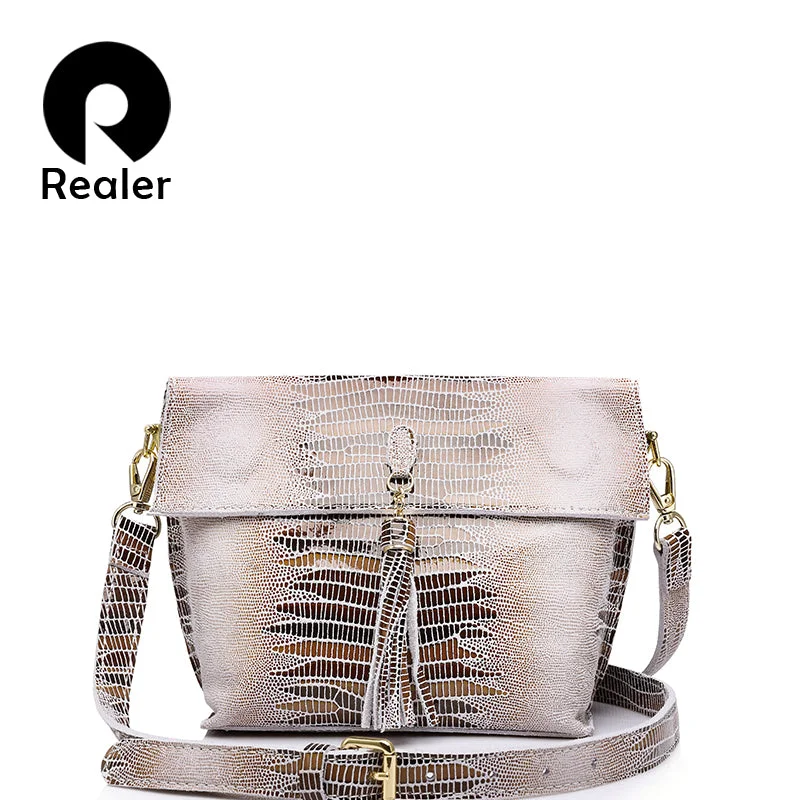 2022 REALER Dropshipping women Shoulder Crossbody Bags Ladies Totes Hand bags custom Hobos bags Genuine Leather handbags