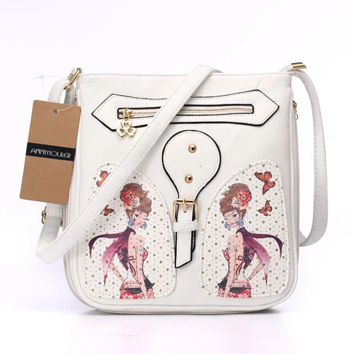 3D Digital Printed Women's Shoulder Bag White