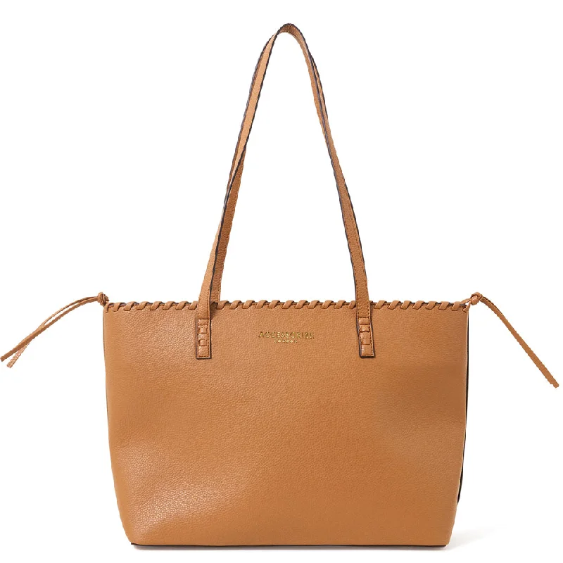 Accessorize London Tan Whipstitch Tote Bag