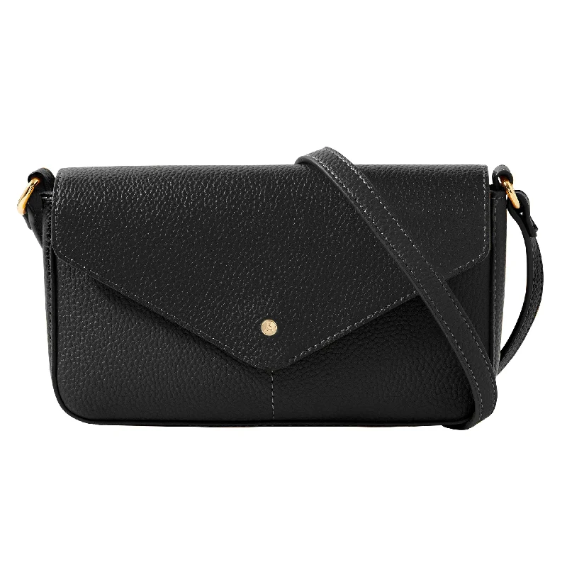 Accessorize London Women's Envelope Charm Black Crossbody