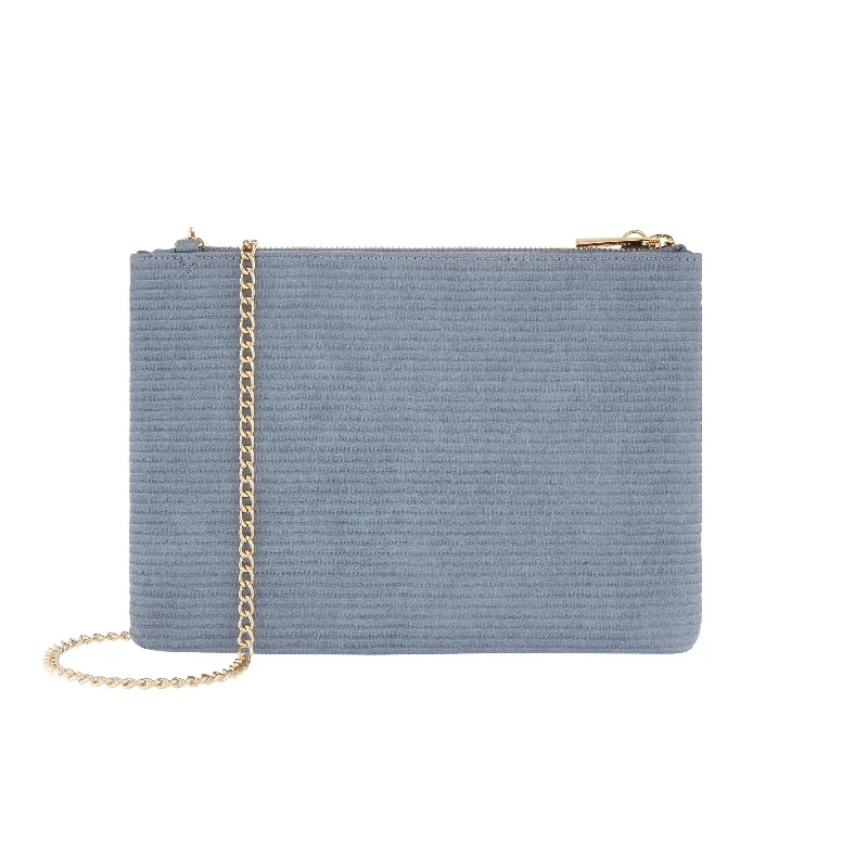 Accessorize London Women'S Faux Leather Blue Zip Top Clutch