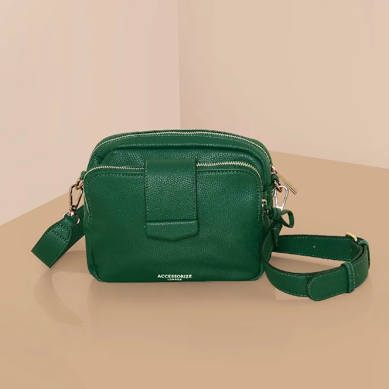 Accessorize London Women's Green Functional Cross-Body Bag