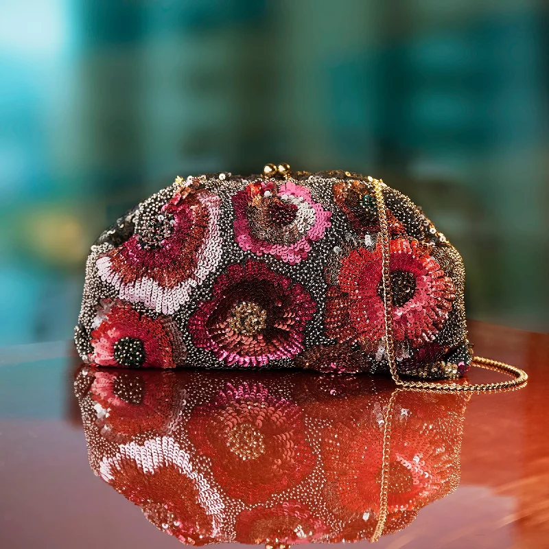 Accessorize London Women's Multi 
Sequin Beaded Floral Clutch Bag