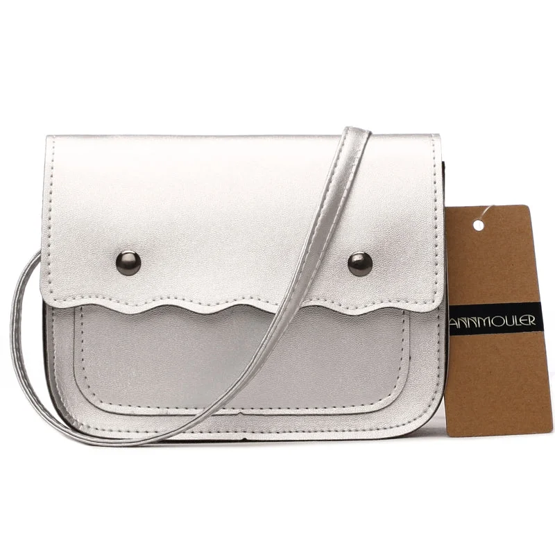 AnnaMouler Pu Leather Vintage Style Shoulder Bag Silver