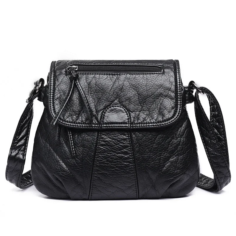 AnnaMouler Soft PU Leather Shoulder Bag Black