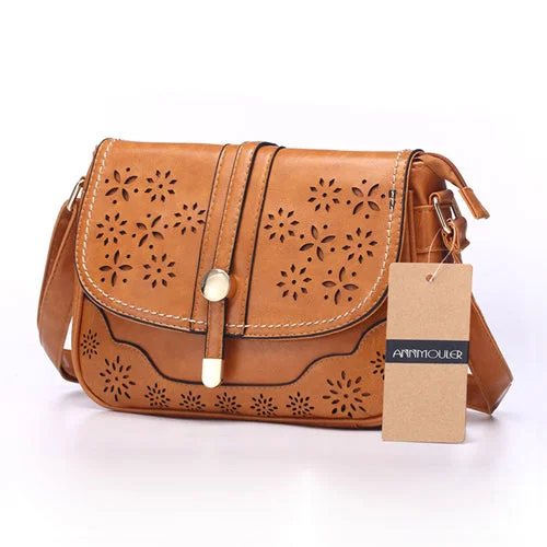 AnnaMouler Vintage Hollow Out Design Shoulder Bag Brown