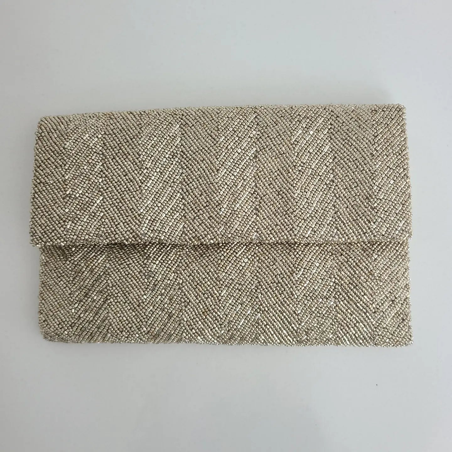 Beaded Clutch Silver