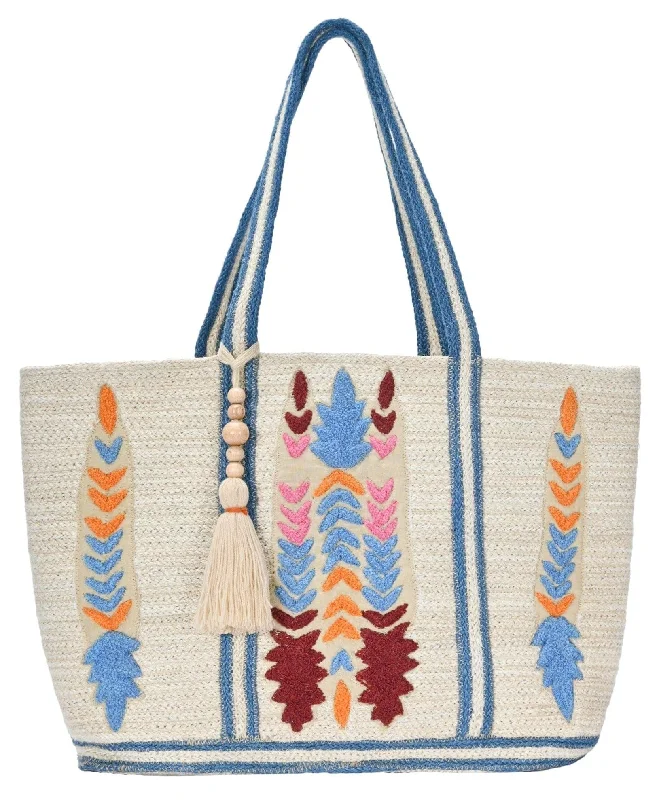 BGAIN233 Anya Boho Pattern Jute Tote Bag