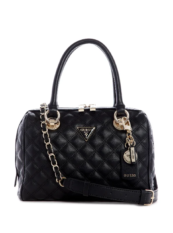 Black Cessily Box Satchel Bag