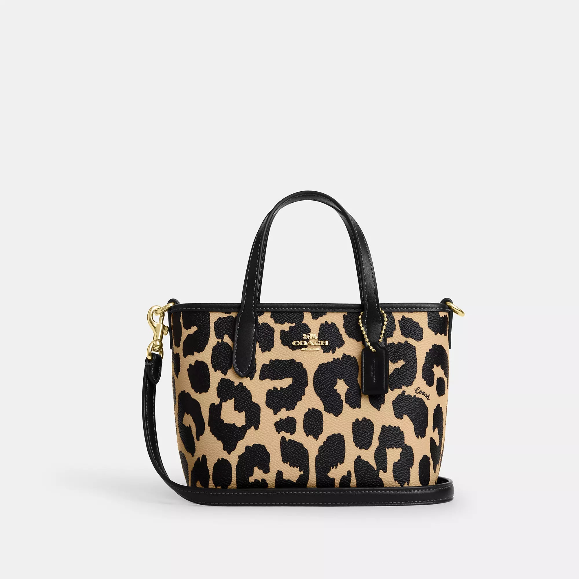 Coach Outlet City Mini Tote Bag With Leopard Print