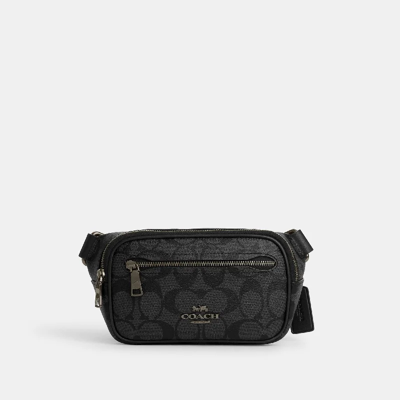 Coach Outlet Mini Belt Bag In Signature Canvas