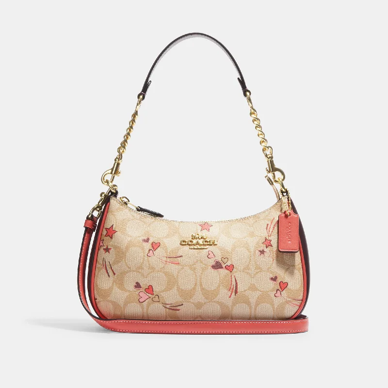 Coach Outlet Teri Shoulder Bag In Signature Canvas With Heart And Star Print