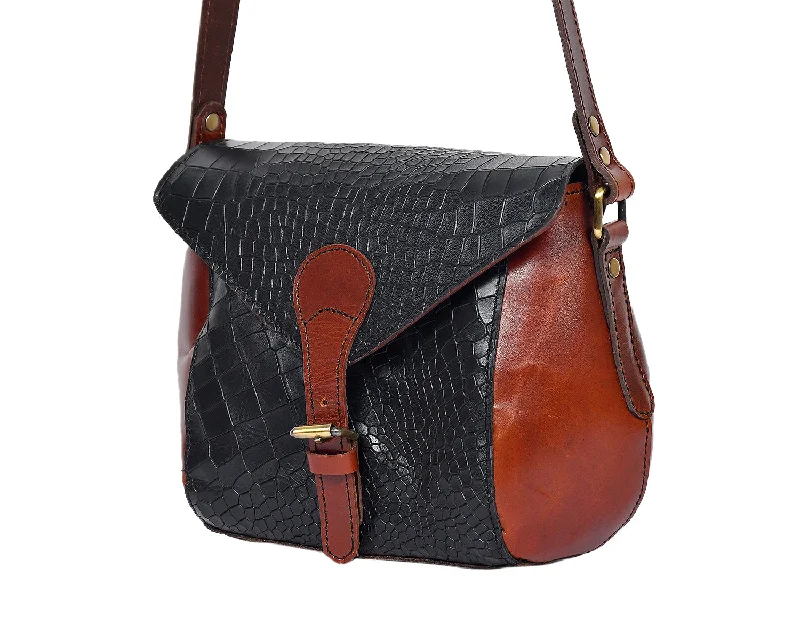 Elevate Your Style with Our Black Croco Leather Sling Bag. Art: BG-1153