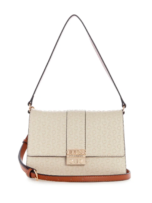 Evie Embossed Logo Medium Shoulder Bag