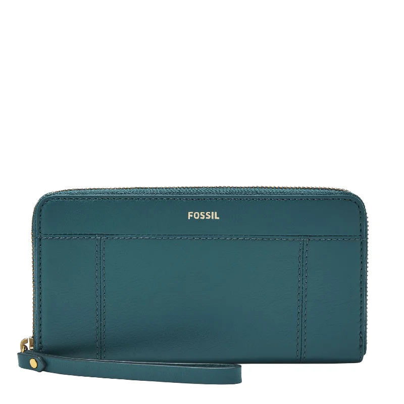 Fossil Women's Jori LiteHide Leather Zip Clutch