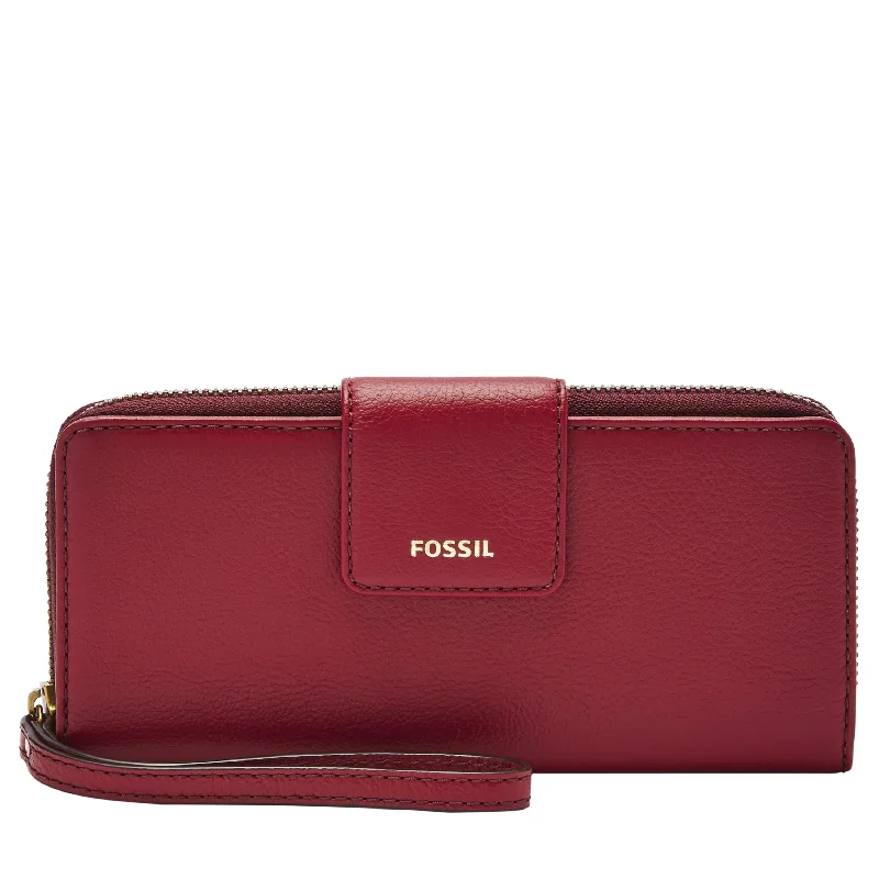 Fossil Women's Madison Leather Zip Clutch