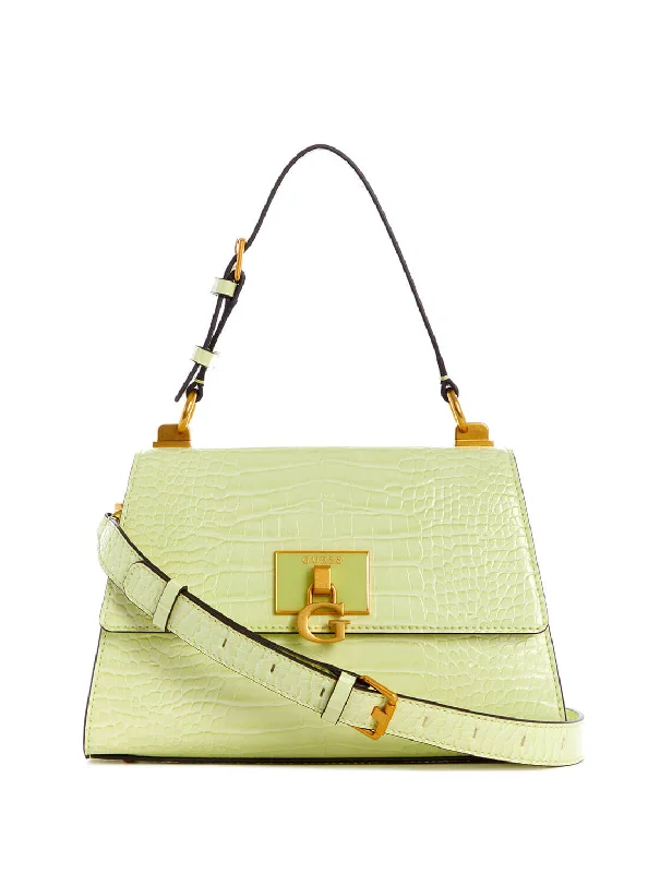 Green Croc Stephi Top Handle Satchel