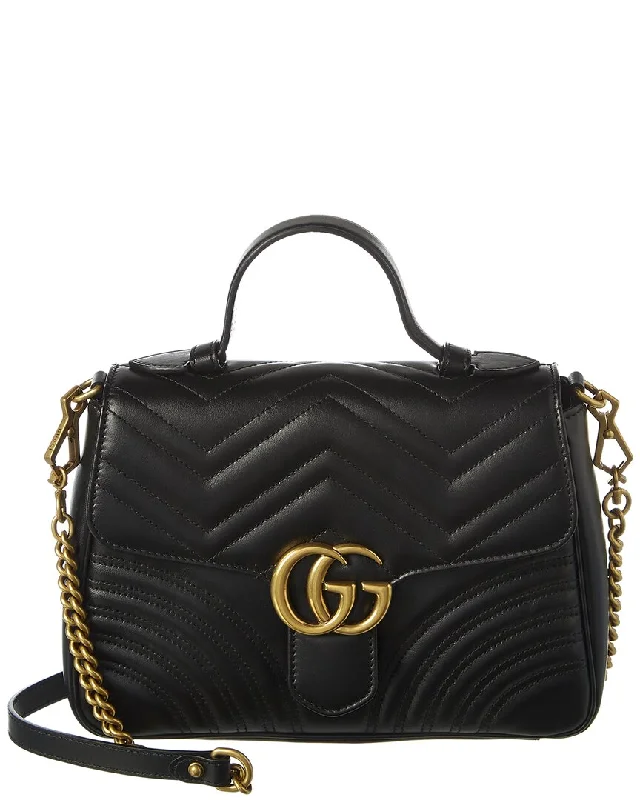 Gucci GG Marmont Small Matelasse Leather Top Handle Satchel