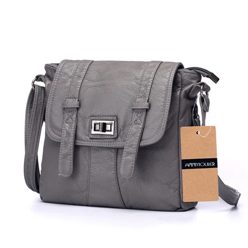 High Quality Multi-pocket Flap Shoulder Bag Grey