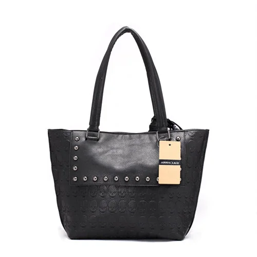 High Quality Punk Style Shoulder Bag for Ladies Black