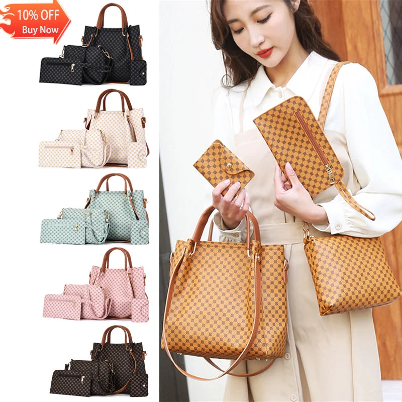 Hot Selling Luxury Women Shoulder Bag Large Capacity PU Leather Handbag Lady 4 Pieces One Set Crossbody Bags Designer Tote Bag