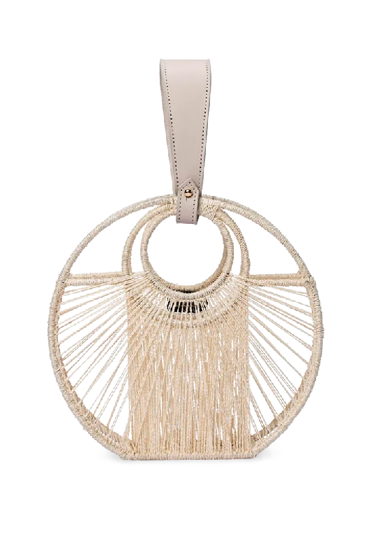 Langa Circular Woven Bag | White