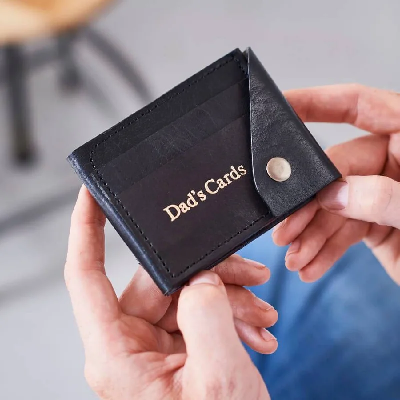 Leather Popper Credit Card Wallet