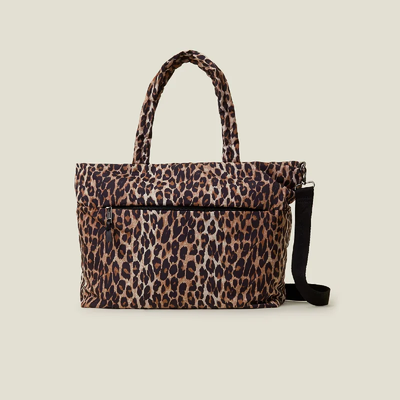 Leopard Print Recycled Shopper Tote Bag