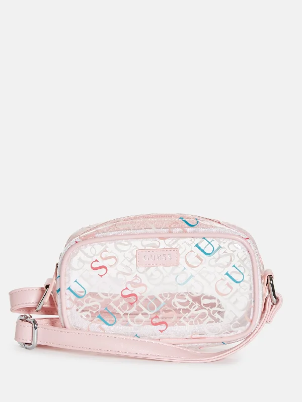 Logo Print Clear Plastic Crossbody