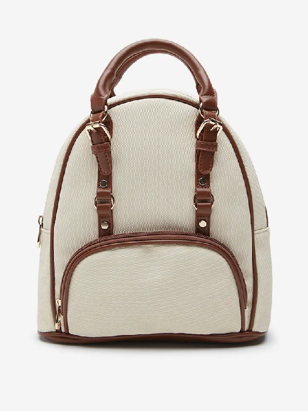 LOV Beige and Tan Backpack