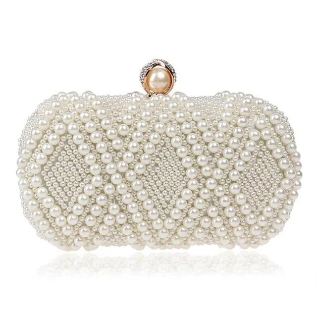 Luxy Moon Beaded Evening Bags Artificial Pearls Clutches