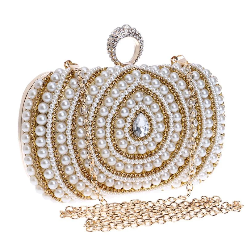 Luxy Moon Bridal Clutch Bag Beaded Diamonds