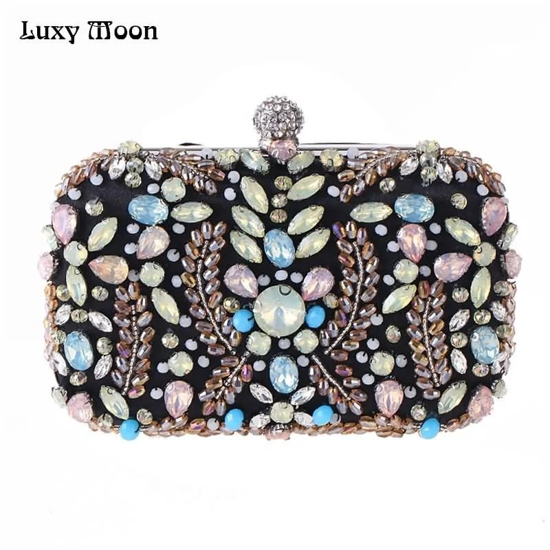 Luxy Moon Evening Bags Diamond Beaded Wedding Wallet