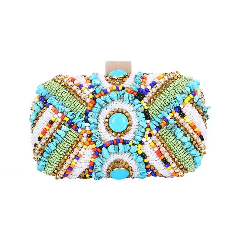 Luxy Moon Vintage Bohemian Women Clutch Purses Beaded Evening Bag