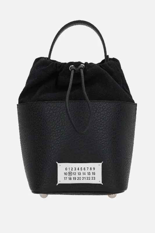 5AC small grainy leather bucket bag