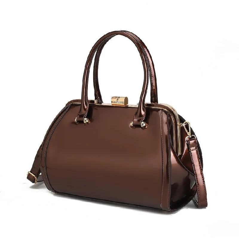 Marcele Patent Satchel Handbag