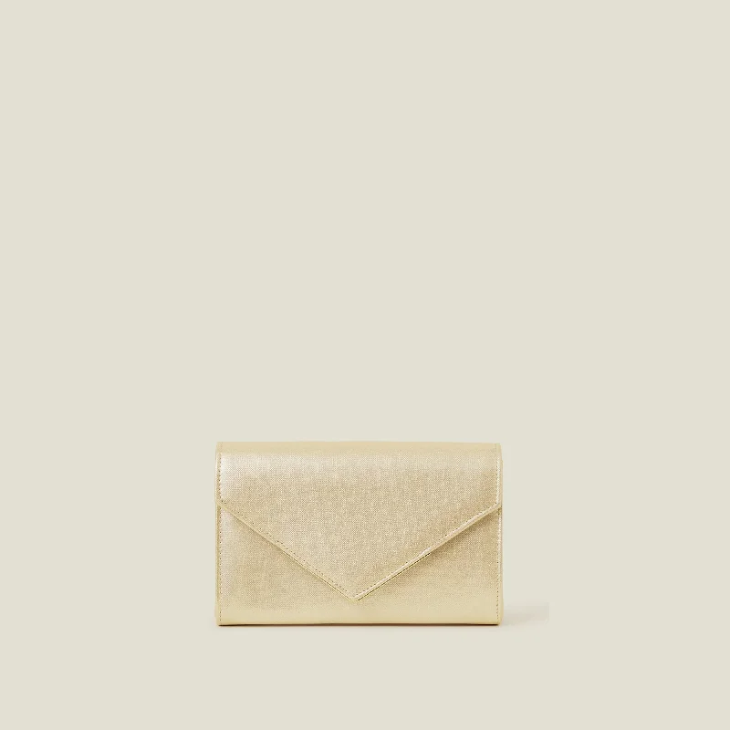 Metallic Envelope Clutch Bag-Gold