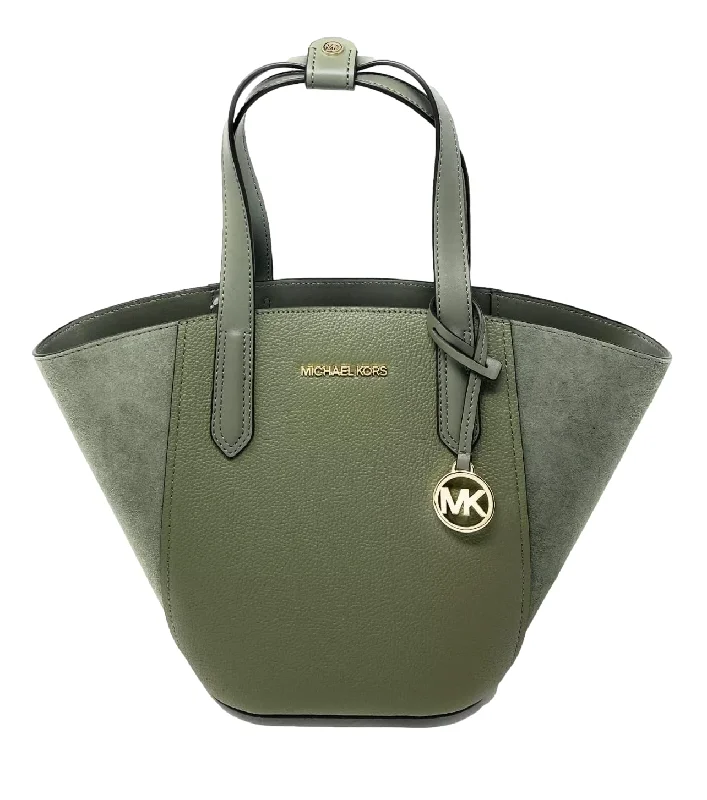 Michael Kors Women's ortia ebbled Leather Suede Tote Bag