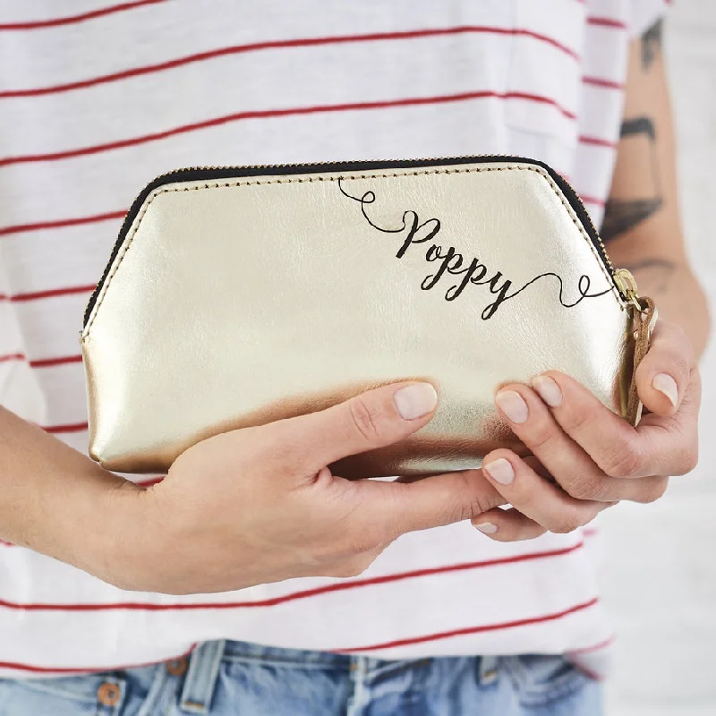 Personalised Leather Clutch Bag With Name