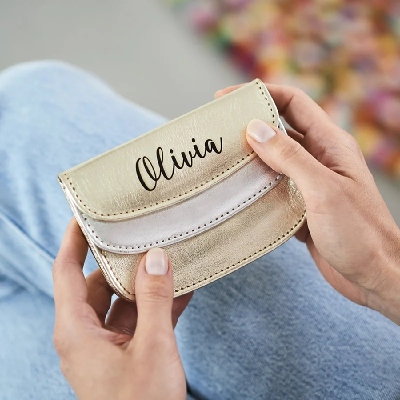 Scallop Leather Purse With Your Name