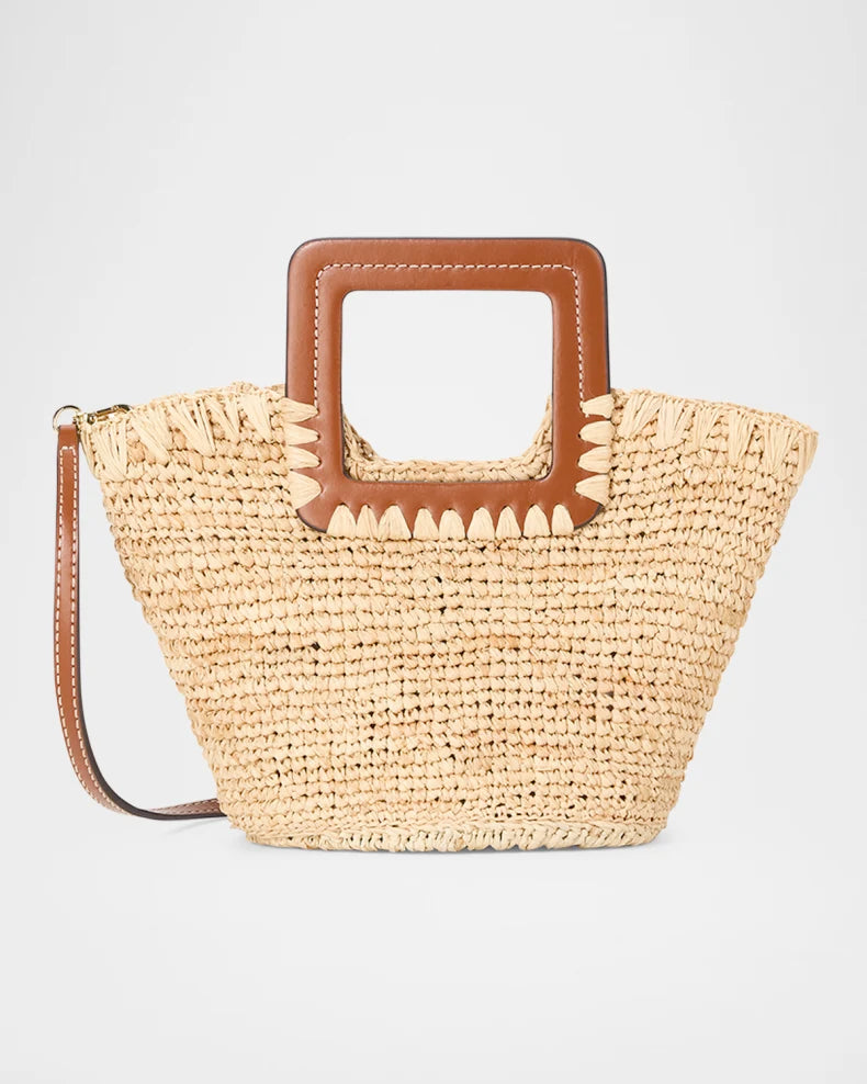 Shirley Raffia Mini Bucket Natural/Tan