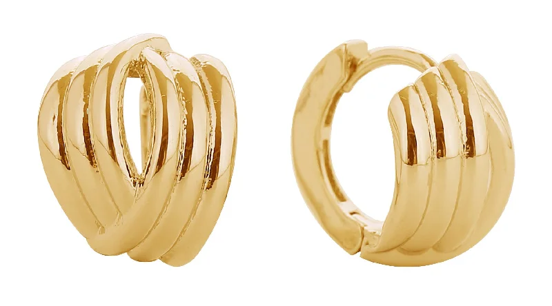 SJE310658 14K Criss Cross Trio Hoop Earrings