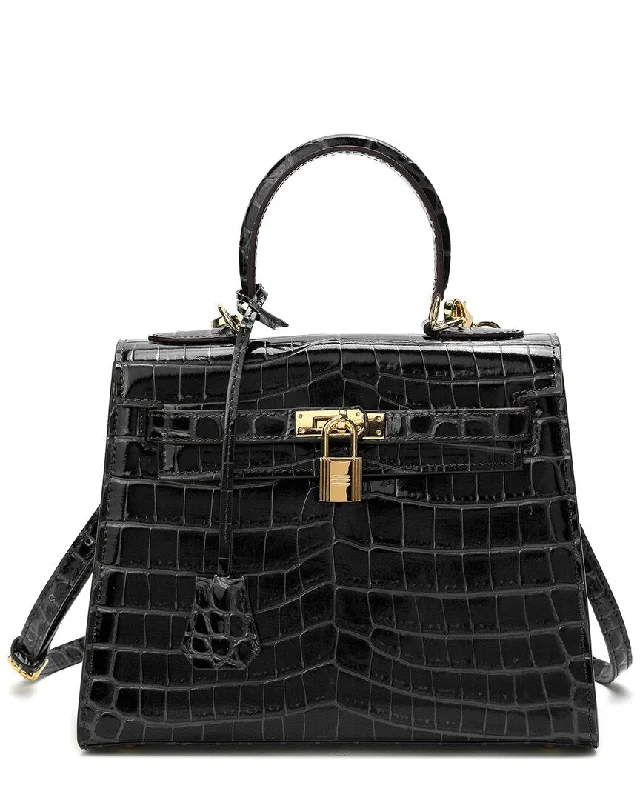 Tiffany & Fred Alligator-Embossed Leather Satchel