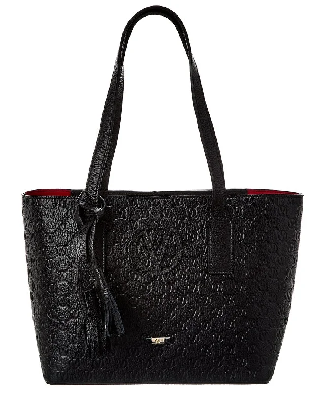 Valentino by Mario Valentino Prince Medallion Leather Tote