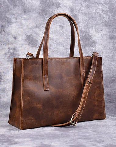 Vintage LEATHER WOMENs Brown Handbag Stylish Shoulder Tote Purse FOR WOMEN