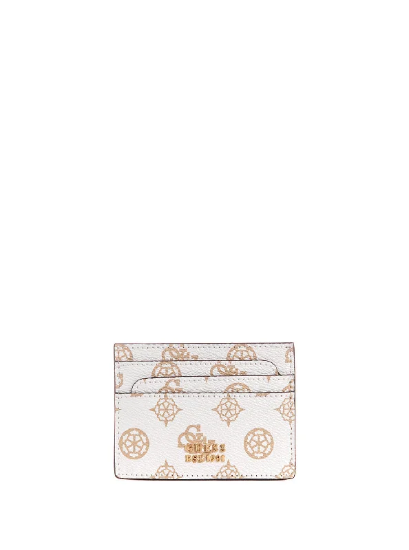 White Logo Laurel Card Holder