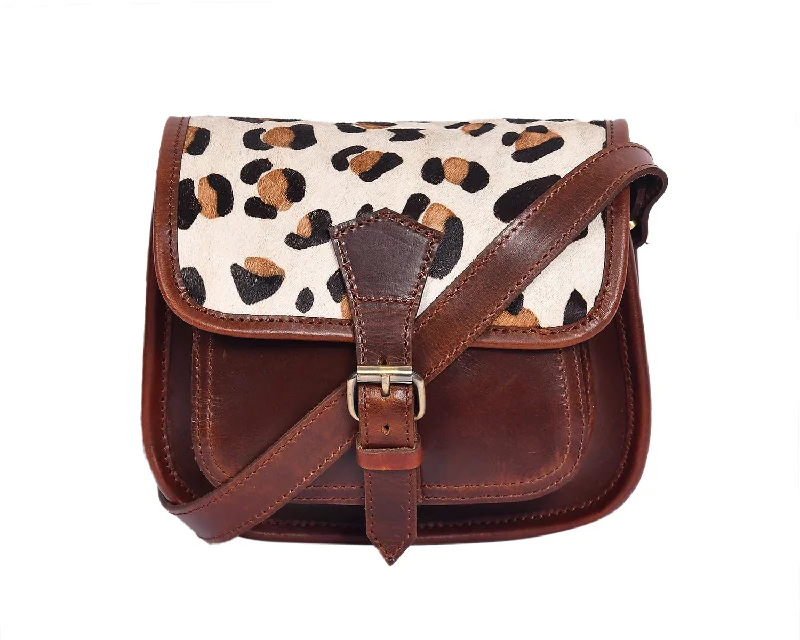 Wild Elegance: Sling Bag with Printed Hair on Leather. Art: BG-1441