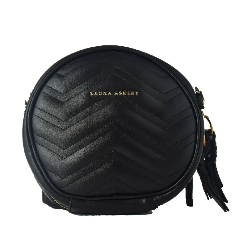 Laura Ashley Round Shoulder Crossbody Bag Black