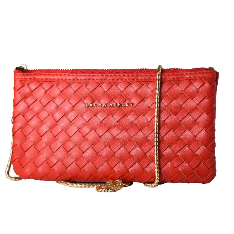 Laura Ashley WOLSELEY Red Woven Shoulder Crossbody Bag