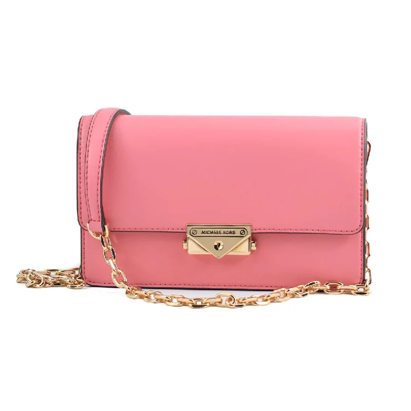 Michael Kors Leather Shoulder Crossbody Bag Tea Rose Pink